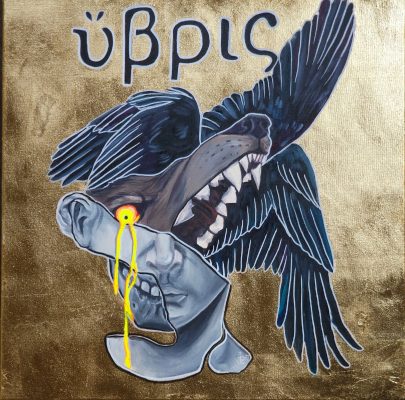 Hubris
Холст, акрил, поталь. 60х60, 2024. В частной коллекции